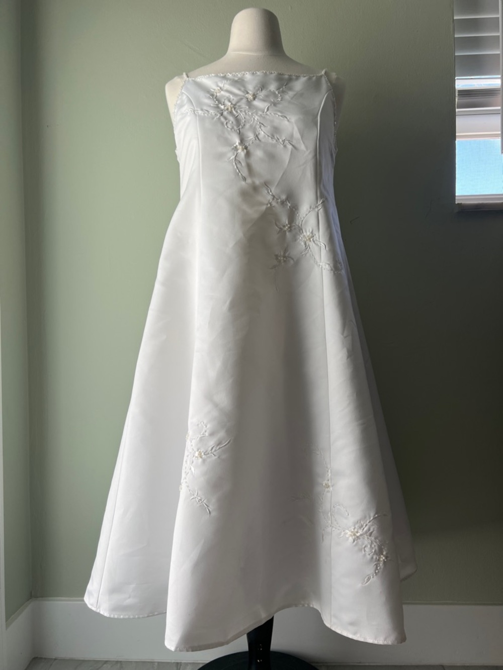 Vintage Cinderella White Dress with Gold Script Label